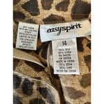 Easy Spirit  Silk Linen Blend Cropped Pants Animal Print Brown Size 14 SKU 28 Photo 9