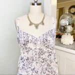 CAbi White Tank Top Ruffled Printed Cami Small Photo 5