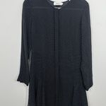ALC Frank A.L.C. Black White Polka Dot 100% Silk Long Sleeve Mini Dress Size 4 Fit & Flare Photo 0