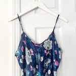 California Dynasty Asian Blue Pink Floral Matching Slip Dress Mid Length Robe M Size M Photo 4
