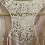 Forla Paris sleeveless mesh embroidered ruffled top blush and white size small Photo 4
