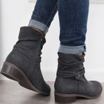 Easy Street Gray Braided Ankle Booties Photo 2