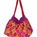 Homegoods Beaded Purse, Pink, Purple, Gold Photo 7