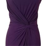 Ralph Lauren Lauren Sheath Dress Knot Front Boatneck Jersey Plum Women’s Size 6 Photo 8