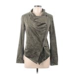 Lulus  Wild at Heart Olive Green Vegan Suede Moto Jacket L NWT Photo 4