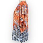 EMALINE Colorful Geometric Print Blouse Size Small Bright Multicolor Orange Photo 2