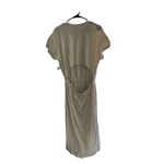 Old Navy  Women's Beige Waist-Defined‎ Midi Dress L Short Sleeve Cutout Back Photo 1