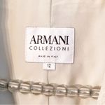 Armani Collezioni  Womens Size 12 Blazer Ivory Gray Long Sleeve Career Jacket Photo 2
