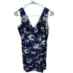 Donna Ricco Blue & White Floral V-Neck Dress – Size 12 Photo 2