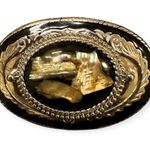 Western Mother Of Pearl Belt Buckle Black Photo 0