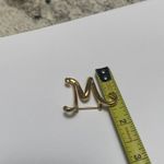 Anne Klein  Vintage Signed AK Initial /Letter M Brooch Gold Tone Script Monogram Photo 9