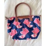 Simply Southern  Women's Navy Tote Bag Pink Elephant Print Casual Photo 1