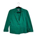 Isaac Mizrahi Green Blazer Jacket XL Tailored Career Chic Y2k GenZ Work Casual Photo 1