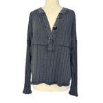 Free People WE THE  In The Mix Henley Top Boxy Oversized Ribbed Slouchy Size M Photo 3