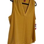 Vince Camuto Essentials Satin Blouse Sleeveless Top V-Neck Gold Narcissus NWT XL Photo 3