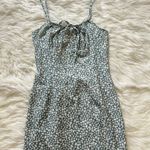 Floral Spaghetti Strap Green Dress Photo 7