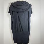 Banana Republic  CASHMERE BLEND GRAY BATWING RIBBED COWL NECK SWEATER DRESS M Photo 1