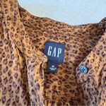 Gap Popover Cotton Brown Animal Print Blouse, size Medium Photo 5