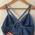 Arden B Vintage Y2K  Denim Jumpsuit Stretch Flare Jean Halter Top Size Large Photo 2