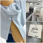 BP  Brass Plum LARGE NWT Gray Top Blouse Long Split Sleeve V Neck Photo 8