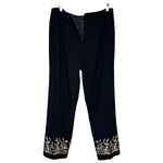 Unbranded Pants Womens 14 Black Gold Detail Dress Pants Business Minimalist Photo 2