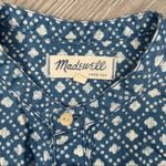 Madewell  cotton Denim style Floral Stamp Long sleeve button front Shirt small Photo 2