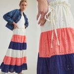 Anthropologie NWT $158  Hutch Pink Combo Fantine Pull On Maxi Skirt LP Photo 9