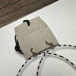 Urban Outfitters  White & Black Bead Beaded Hoop Dangle Drop Pierced Earrings Photo 2