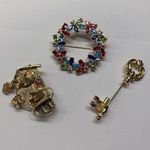 Lot Of 3 All Signed Gold Tone Vintage Photo 0