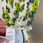Amanda Uprichard x Revolve Green Floral Smocked Sleeveless Ruffle Midi Dress M Photo 11