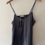 NEW!! Ekouaer Charcoal Gray Silky Satin Cami Sleep Lounge Top Photo 0