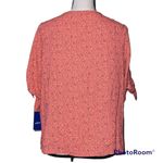 Apt. 9  women’s medium v-neck lace up short sleeves button front red dot color Photo 9