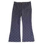 ZARA Kick Flare Crop Pants Purple Geometric Print Retro Style Extra Large XL Photo 1