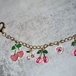 Pink Cherry Bag Purse Charm Novelty Chain Strap Baby & Hot Pink Cherries Photo 6