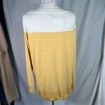 Caslon  Yellow White Stripe Tunic Sweater‎ Size S Lightweight Long Sleeve New Photo 7