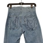 Show Me Your Mumu  Blue Austin Pull On Flare Raw
Fray Hem Jeans Agua Fria, Sz M Photo 4