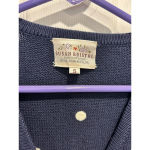 Susan Bristol Vintage‎  Blue White Cardigan Ribbon Embellished Polka Dot Small Photo 2