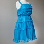 Vestique  Electric Blue Ruffle Mini Dress Medium Photo 2