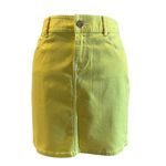 Cache  Yellow Lemon Ice Denim Metal Button 5 Packet Skirt New Stretch $98 NWT Photo 2