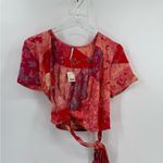 Free People 
Ashley Floral‎ Print Wrap Crop Top size medium Photo 4