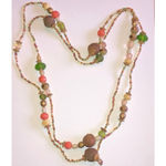 Vintage Plastic/Acrylic Carved Seed Bead Beaded Multi Color Necklace Photo 1