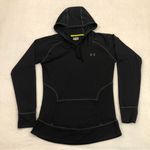 Under Armour Green Heatgear Semi-Fitted Black Compression Hoodie Women’s Size M. Photo 0