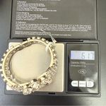 Banana Republic  Silver-tone Pave Rhinestones Flower Hinged Bangle Bracelet Photo 12