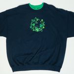 Vintage 90s Ireland Shamrock St. Patrick’s Day Embroidered Sweatshirt Size XL Photo 0