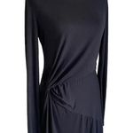 Fabletics  Black Brooke Knotted Waist Jersey Knit Dress Size Small Athleisure Photo 2