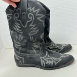 Roper Black Leather Cowboy Western Boots Womens 8.5 Flat Casual Classic Cowgirl Photo 0