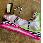 California Waves  Animal Print Asymmetric Bikini Top Size Small Photo 6