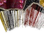 Vintage Anjumun California Sequin Beaded Fringe Dress Art Deco 80s Party stars Black Size M Photo 9