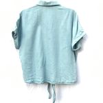 Only NWT US 2 EU 34  Light Blue Denim Women’s Button Down Knot Dress Shirt Top Photo 1