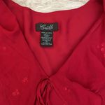 Camille La Vie Red Ruffle Embroidered Floral Print with Sequins Lightweight M Photo 5